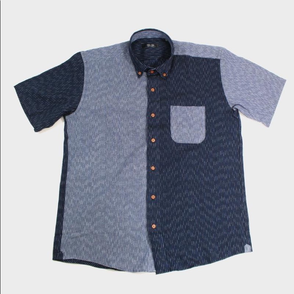 NWOT Never Worn Kiriko Japanese Cotton Short-Sleeve Button-Up